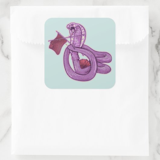 Slangenbreien Vierkante Sticker (Tas)