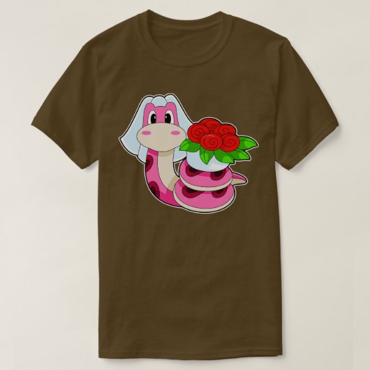 Slangenbruid Bloemen Bruiloft T-shirt (Design voorkant)