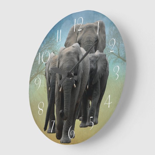 Slangend Elephant Baby Calf Grote Klok (Hoek)