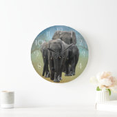 Slangend Elephant Baby Calf Grote Klok (Huis)