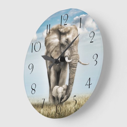 Slangend Elephant Baby Calf Grote Klok (Hoek)