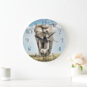 Slangend Elephant Baby Calf Grote Klok (Huis)