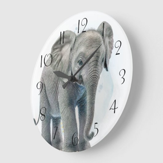 Slangend Elephant Baby Calf Grote Klok (Hoek)