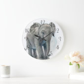 Slangend Elephant Baby Calf Grote Klok (Huis)