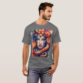 Slangenhoofd in de waterverf stijl t-shirt (Voorkant volledig)