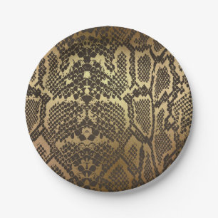 Slangenhuid Dierenprint Elegant Moderne Glamour Go Papieren Bordje