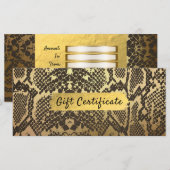 Slangenhuid Dierprint Goud Folie Cadeaubon (Voorkant / Achterkant)