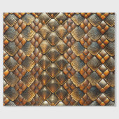 Slangenhuid goud en glitter cadeaupapier (Vlak)