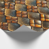 Slangenhuid goud en glitter cadeaupapier (Hoek)
