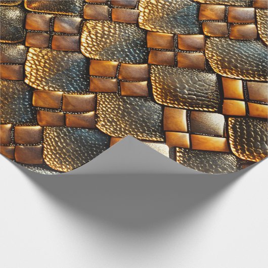 Slangenhuid goud en glitter cadeaupapier (Hoek)