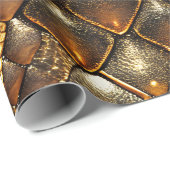 Slangenhuid goud en glitter cadeaupapier (Rol Hoek)