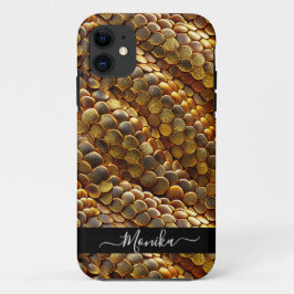 Slangenhuid goud en glitter Case-Mate iPhone case