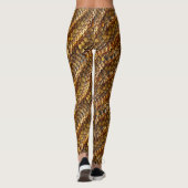 Slangenhuid groen en gouden ombre ontwerp leggings (Achterkant)