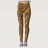 Slangenhuid groen en gouden ombre ontwerp leggings (Voorkant)