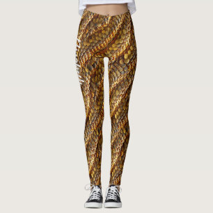 Slangenhuid groen en gouden ombre ontwerp leggings