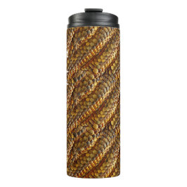 Slangenhuid groen en gouden ombre ontwerp thermosbeker