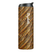 Slangenhuid groen en gouden ombre ontwerp thermosbeker (Gedraaid links)