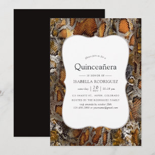 Slangenhuid Patroon Quinceanera Kaart
