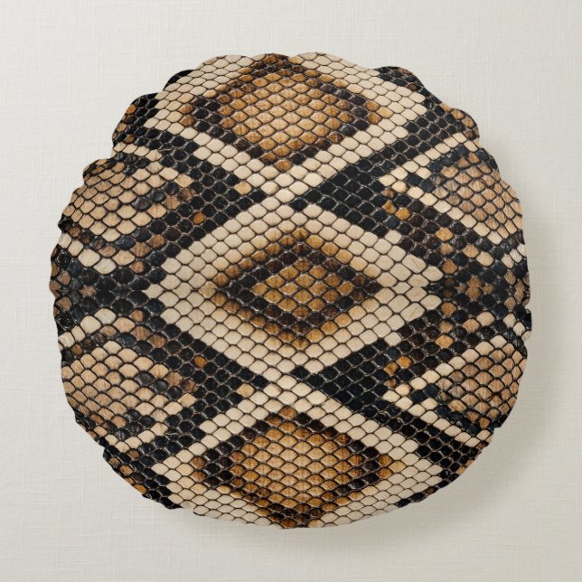 Slangenhuid Rond Kussen (Voorkant)