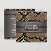 Slangenhuid Verjaardagsfeestje Kaart (Voorkant / Achterkant)