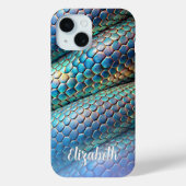 Slangenhuid violet en blauw ombre ontwerp Case-Mate iPhone case (Achterkant)