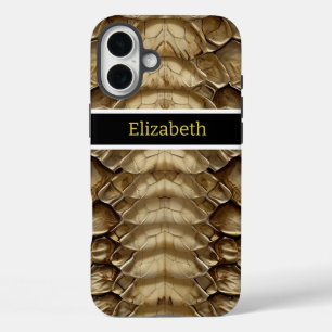 Slangenhuidpatroon detail iPhone 16 plus hoesje