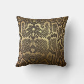 Slangenhuidprint Moderne glamour goud Kussen (Achterkant)