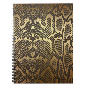 Slangenhuidprint Moderne Glamour Goud Notitieboek