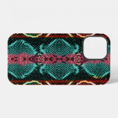 Slangenhuidprint. Slangenpatroon. Dierprint. Kleur iPhone Hoesje (Achterkant horizontaal)