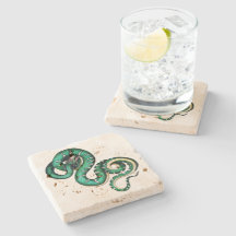  slangenillustratie reptiel groen geel