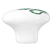  slangenillustratie reptiel groen wit keramische knop (Zijkant)