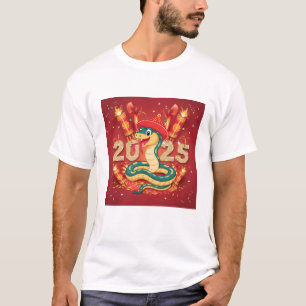 Slangenjaar 2025 houten slang  t-shirt