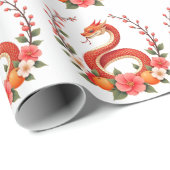 Slangenjaar Chinees schattig lachen Cadeaupapier (Rol Hoek)