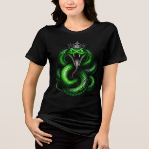 Slangenkoning T-shirt Groene Adder Kroon Goth T-
