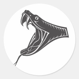 slangenkop-vector ronde sticker