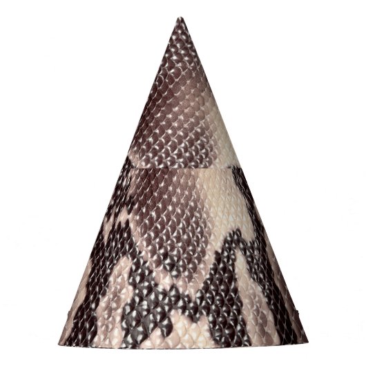 Slangenleer: naadloze bruine textuur feesthoedjes (Voorkant)