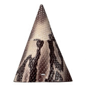 Slangenleer: naadloze bruine textuur feesthoedjes (Rechts)