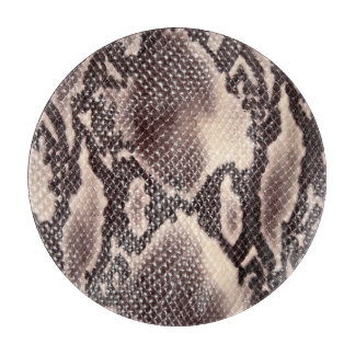 Slangenleer: naadloze bruine textuur snijplank