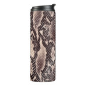 Slangenleer: naadloze bruine textuur thermosbeker (Gedraaid links)