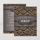 Slangenleer RSVP-reactiekaarten uitnodigingen (Voorkant / Achterkant)