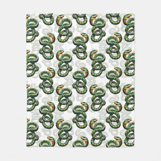 Slangenpatroonontwerp - Wit Fleece Deken (Voorkant)