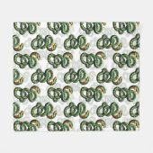 Slangenpatroonontwerp - Wit Fleece Deken (Voorkant (Horizontaal))