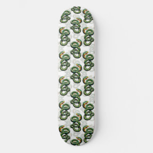 Slangenpatroonontwerp - Wit  Persoonlijk Skateboard