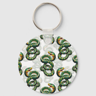 Slangenpatroonontwerp - Wit Sleutelhanger
