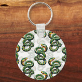 Slangenpatroonontwerp - Wit Sleutelhanger (Achterkant)