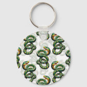 Slangenpatroonontwerp - Wit Sleutelhanger (Achterkant)
