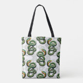 Slangenpatroonontwerp - Wit Tote Bag (Achterkant)