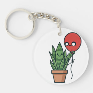 Slangenplant en ballon Acrylsleutelhanger Sleutelhanger