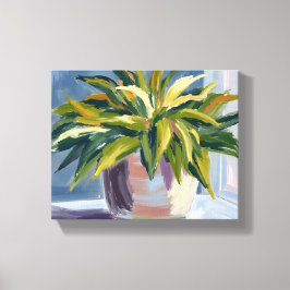 Slangenplant | Geschilderde kamerplant Canvas Afdruk