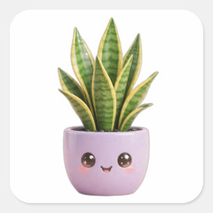 Slangenplant Kawaii Kamerplant Sticker